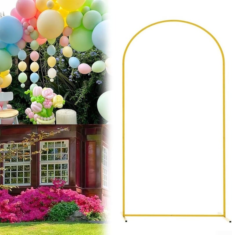 Gold Iron Wedding Arch Backdrop Frame 6 6ft Sturdy Construction For Party Decoration - Image 3